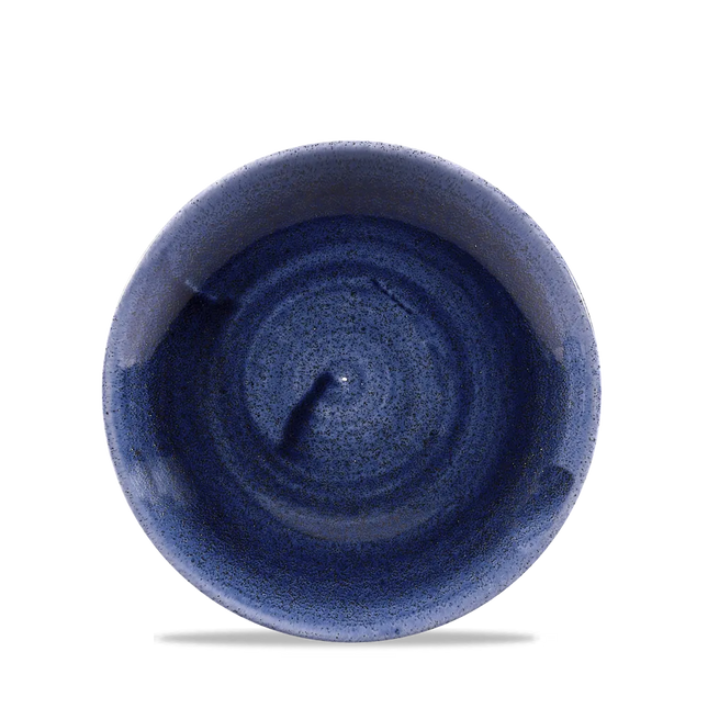 Churchill Stonecast Patina Cobalt Blue Evolve coupebord – kobaltblauw bord voor fine dining