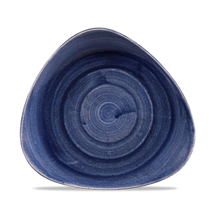 Churchill Stonecast Patina Cobalt Blue Lotus bord 22,9 cm – kobaltblauw bord met golfrand