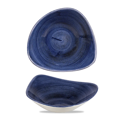 Churchill Stonecast Cobalt Blue lotusvormige kom 23,5 cm – gespikkeld stoneware met reactief glazuur voor restaurants