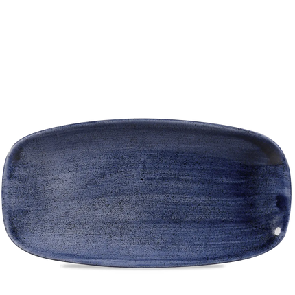 Churchill Stonecast Cobalt Blue ovaal chef's bord – gespikkeld stoneware met reactief glazuur voor hotels