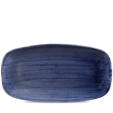 Churchill Stonecast Blue ovaal chef's bord 35.5x18.9cm – gespikkeld stoneware met reactief glazuur voor cafés