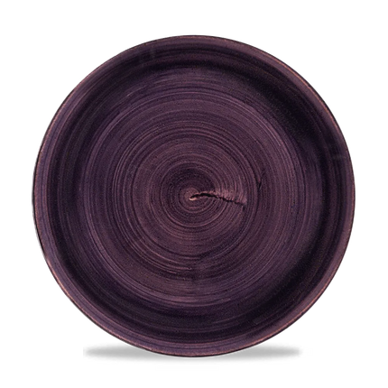 Churchill Stonecast Patina Deep Purple Evolve coupebord Ø 26 cm – randloos gespikkeld bord voor restaurants