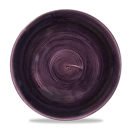 Churchill Stonecast Deep Purple Evolve coupebord Ø 28,8 cm – randloos gespikkeld bord voor hoofdgerechten