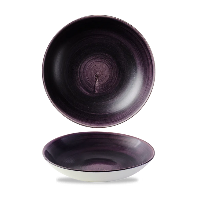 Churchill Stonecast Deep Purple coupekom Ø 18,2 cm – randloze gespikkelde kom voor bijgerechten