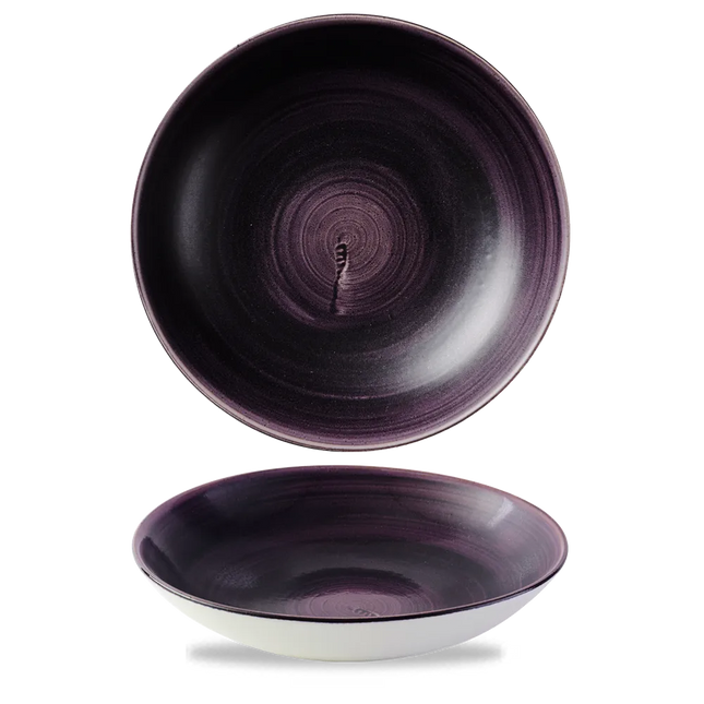 Churchill Stonecast Deep Purple Evolve coupekom Ø 24,8 cm – randloze gespikkelde kom voor salades