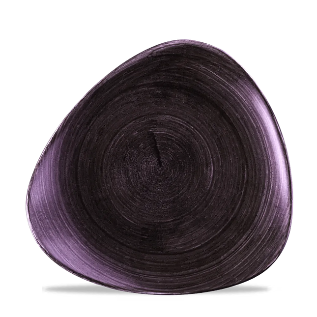 Churchill Stonecast Patina Deep Purple Lotus bord Ø 26,5 cm – gespikkeld bord met bloemvorm voor restaurants