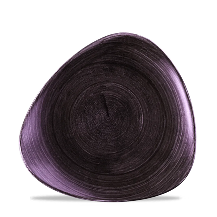 Churchill Stonecast Patina Deep Purple Lotus bord Ø 22,9 cm – gespikkeld bord met bloemvorm voor voorgerechten