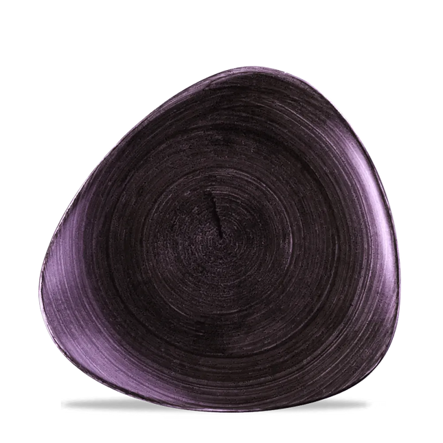 Churchill Stonecast Patina Deep Purple Lotus bord Ø 22,9 cm – gespikkeld bord met bloemvorm voor voorgerechten