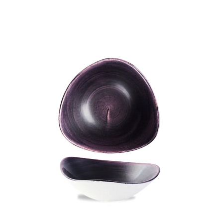 Churchill Stonecast Patina Deep Purple Lotus kom Ø 18,5 cm – gespikkelde kom met bloemvorm voor salades