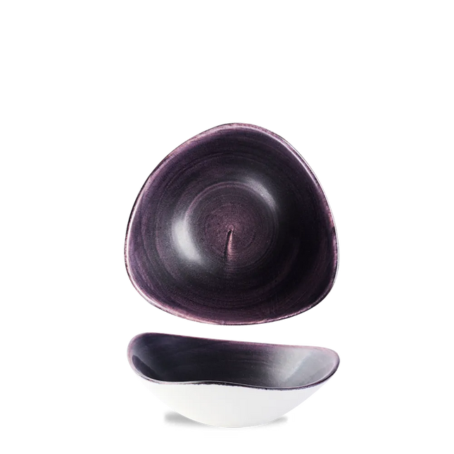 Churchill Stonecast Patina Deep Purple Lotus kom Ø 18,5 cm – gespikkelde kom met bloemvorm voor salades