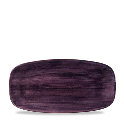 Churchill Stonecast Deep Purple chef's bord langwerpig 29,8 x 15,3 cm – gespikkeld bord voor fine dining