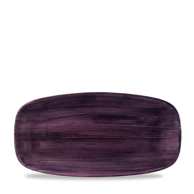 Churchill Stonecast Deep Purple chef's bord langwerpig 29,8 x 15,3 cm – gespikkeld bord voor fine dining