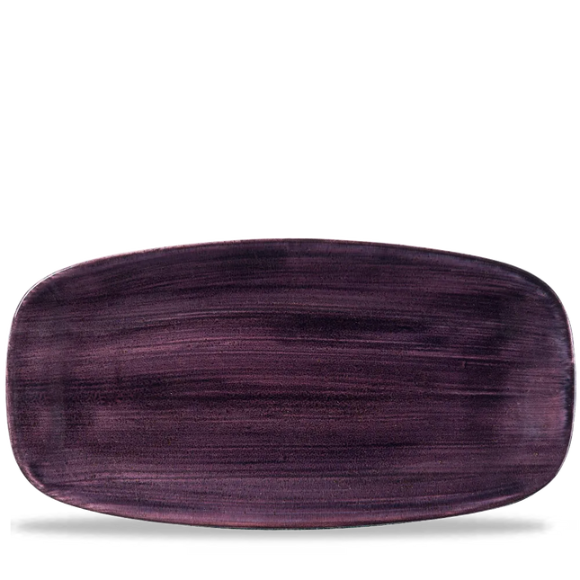 Churchill Stonecast Deep Purple chef's bord langwerpig 35,5 x 18,9 cm – gespikkeld bord voor fine dining