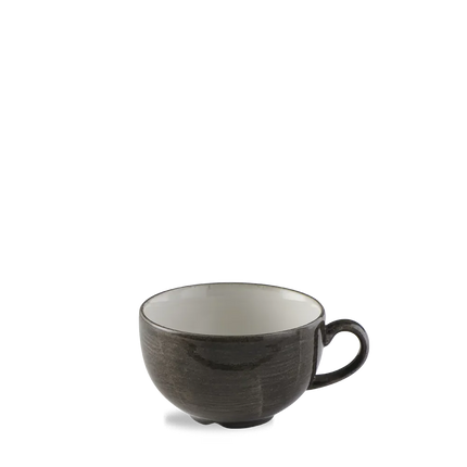 Churchill Stonecast Iron Black cappuccinokopje 340ml – gespikkeld stoneware met reactief glazuur voor horeca