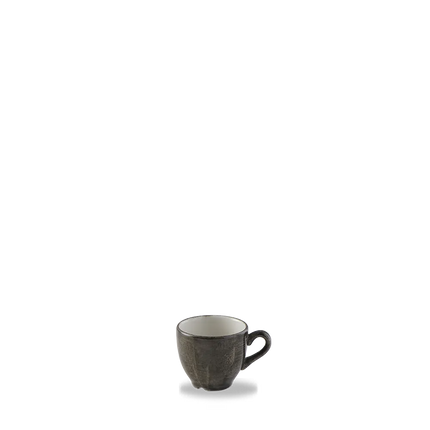 Churchill Stonecast Iron Black espressokopje – gespikkeld stoneware met reactief glazuur voor buffetten