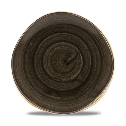 Churchill Stonecast Iron Black kom met structuurrand 25.5cm – gespikkeld stoneware met reactief glazuur voor fine dining