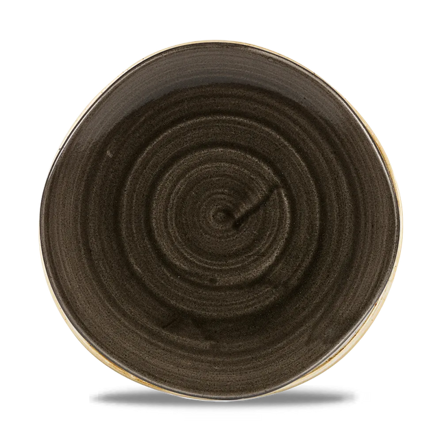 Churchill Stonecast Iron Black kom met structuurrand 25.5cm – gespikkeld stoneware met reactief glazuur voor fine dining