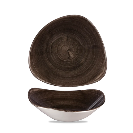 Churchill Stonecast Iron Black lotusvormige kom 24cm – gespikkeld stoneware met reactief glazuur voor cafés