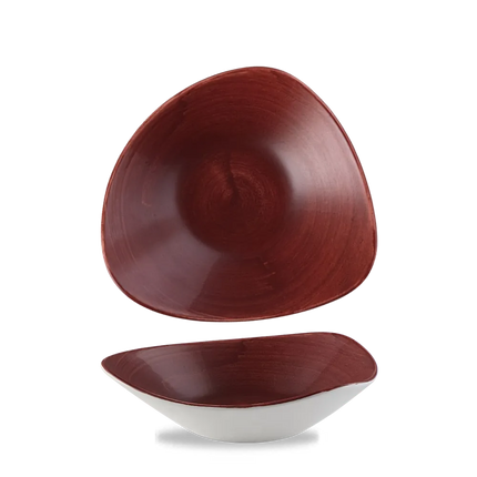 Churchill Stonecast Red Rust lotusvormige kom 24cm – gespikkeld stoneware met reactief glazuur voor banqueting