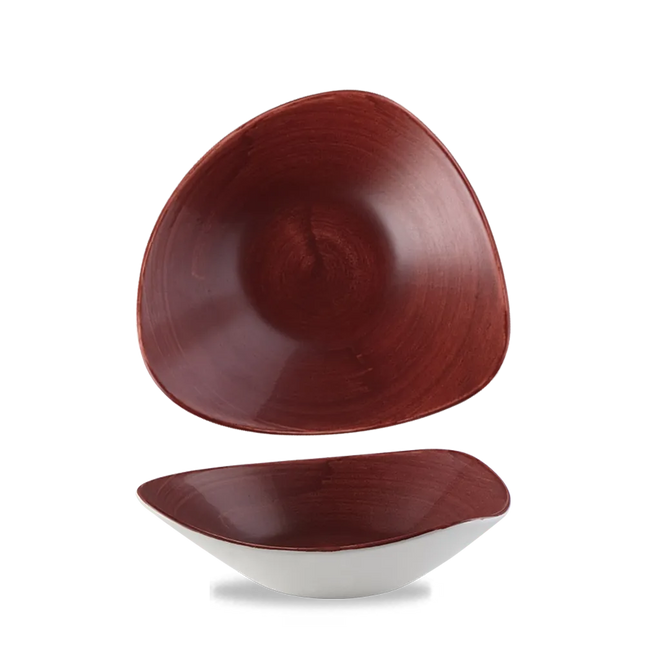 Churchill Stonecast Red Rust lotusvormige kom 24cm – gespikkeld stoneware met reactief glazuur voor banqueting