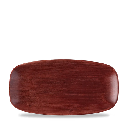 Churchill Stonecast Red Rust ovaal chef's bord 29.8x15.3cm – gespikkeld stoneware met reactief glazuur voor hotels