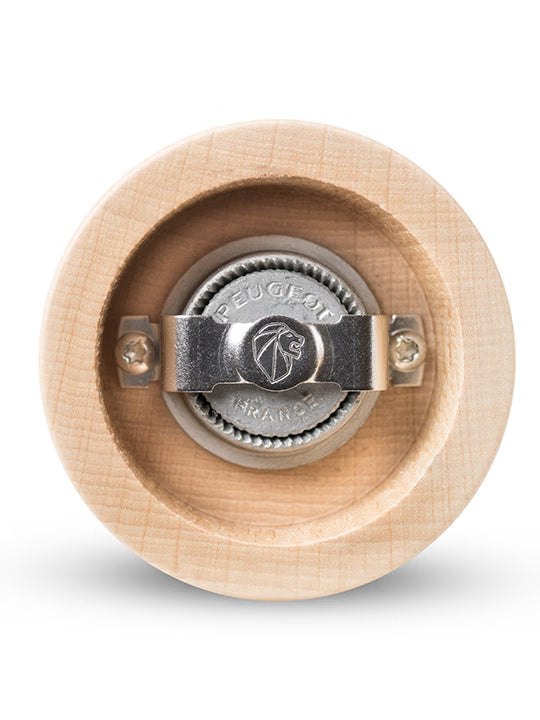 Peugeot Bistro pepermolen naturel 10 cm – blank beukenhouten handmolen voor peper in de horeca
