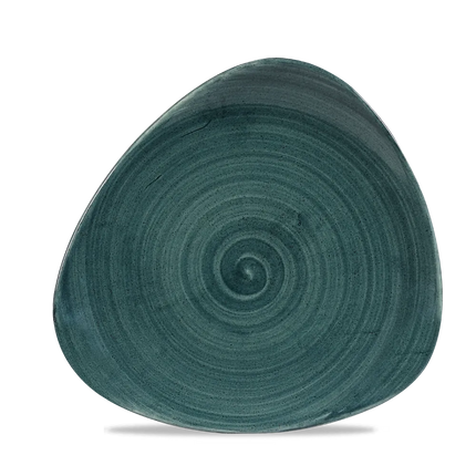 Churchill Stonecast Rustic Teal lotusvorm bord 23cm – gespikkeld stoneware met reactief glazuur voor bistro's