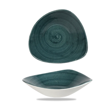 Churchill Stonecast Rustic Teal lotusvormige kom 24cm – gespikkeld stoneware met reactief glazuur voor lunchrooms