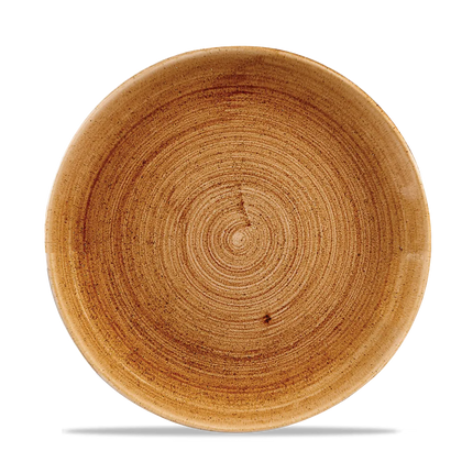 Churchill Stonecast Copper randloos coupebord 26.1cm – gespikkeld stoneware met reactief glazuur voor hotels