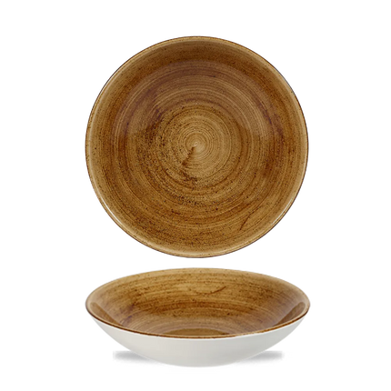 Churchill Stonecast Copper randloze coupekom 18cm – gespikkeld stoneware met reactief glazuur voor horeca
