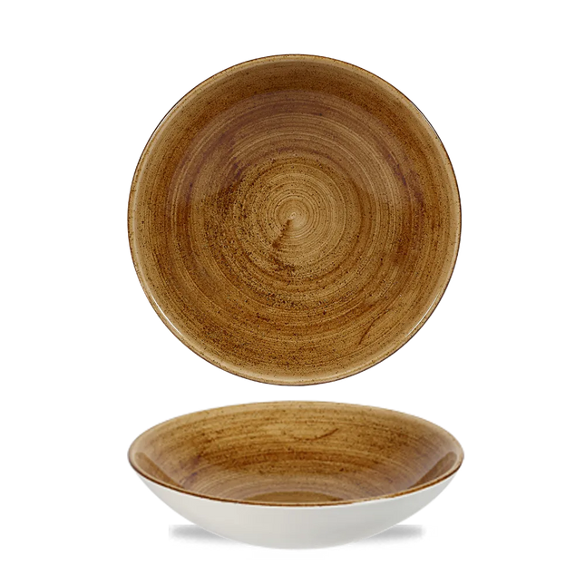 Churchill Stonecast Copper randloze coupekom 18cm – gespikkeld stoneware met reactief glazuur voor horeca