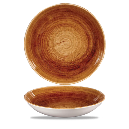 Churchill Stonecast Copper randloze coupekom 24.8cm – gespikkeld stoneware met reactief glazuur voor buffetten