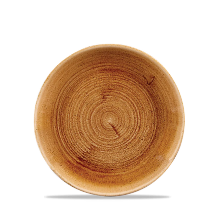 Churchill Stonecast Copper randloos coupebord 16.5cm – gespikkeld stoneware met reactief glazuur voor fine dining