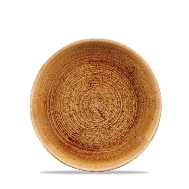 Churchill Stonecast Copper randloos coupebord 16.5cm – gespikkeld stoneware met reactief glazuur voor fine dining