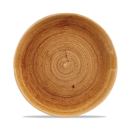 Churchill Stonecast Copper randloos coupebord 21.7cm – gespikkeld stoneware met reactief glazuur voor catering