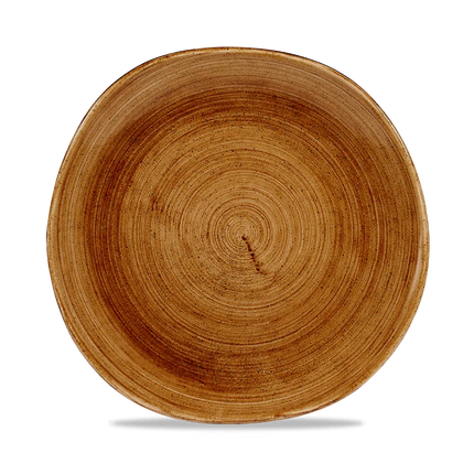 Churchill Stonecast Copper rond bord met structuurrand 26.4cm – gespikkeld stoneware met reactief glazuur voor brasseries