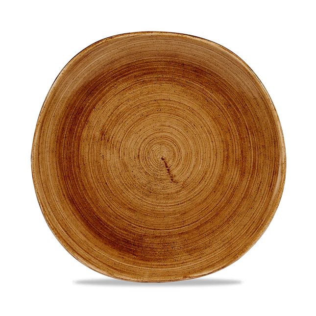 Churchill Stonecast Copper rond bord met structuurrand 26.4cm – gespikkeld stoneware met reactief glazuur voor brasseries