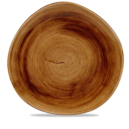 Churchill Stonecast Copper rond bord met structuurrand 28.6cm – gespikkeld stoneware met reactief glazuur voor lunchrooms
