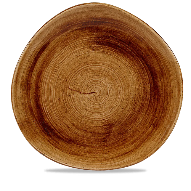 Churchill Stonecast Copper rond bord met structuurrand 28.6cm – gespikkeld stoneware met reactief glazuur voor lunchrooms