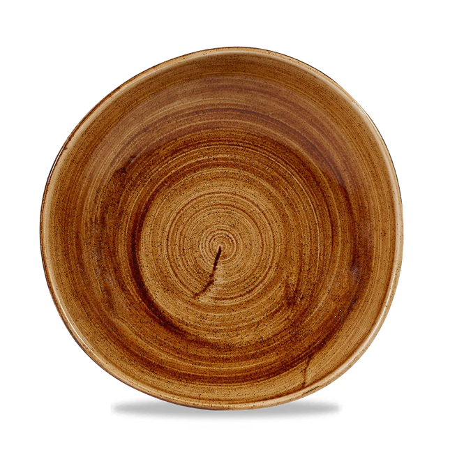 Churchill Stonecast Copper kom met structuurrand 25.5cm – gespikkeld stoneware met reactief glazuur voor hotels