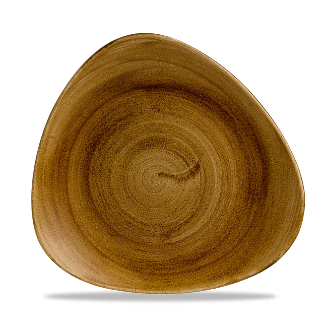 Churchill Stonecast Vintage Copper lotusvorm bord 26,5 cm – gespikkeld stoneware met reactief glazuur voor cafés