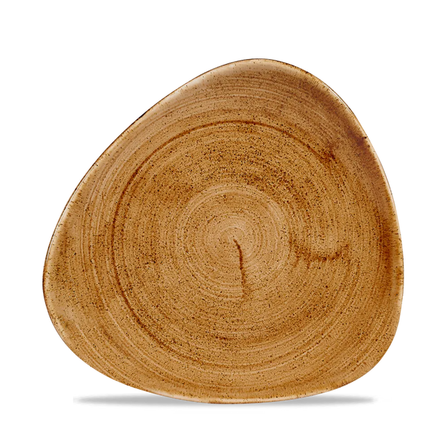 Churchill Stonecast Vintage Copper lotusvorm bord 20cm – gespikkeld stoneware met reactief glazuur voor horeca
