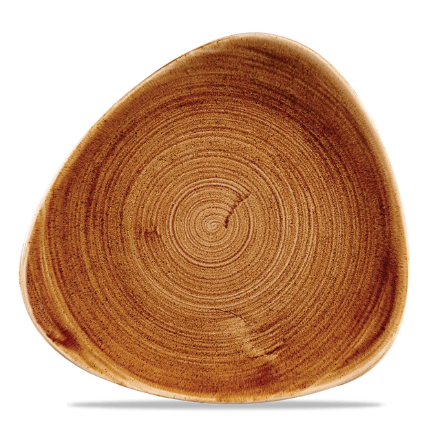 Churchill Stonecast Vintage Copper lotusvorm bord 23cm – gespikkeld stoneware met reactief glazuur voor buffetten