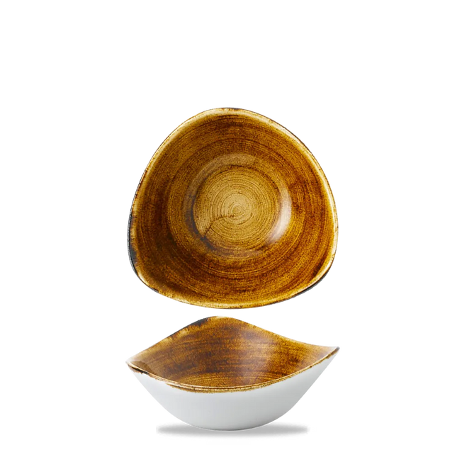 Churchill Stonecast Vintage Copper lotusvormige kom 18,5 cm – gespikkeld stoneware met reactief glazuur voor catering