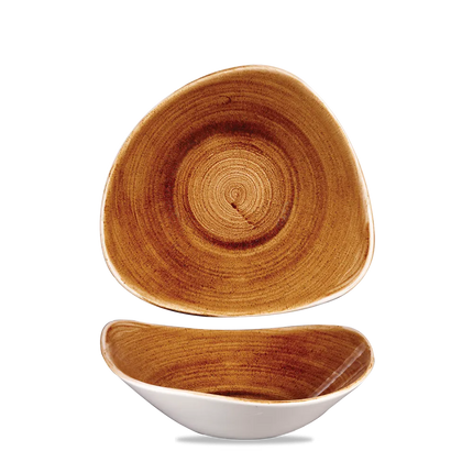 Churchill Stonecast Copper lotusvormige kom 23.5cm – gespikkeld stoneware met reactief glazuur voor bistro's