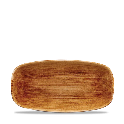 Churchill Stonecast Copper ovaal chef's bord 29.8x15.3cm – gespikkeld stoneware met reactief glazuur voor lunchrooms