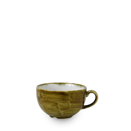Churchill Plume Green cappuccinokopje 340ml – porselein met gekleurde coupe-rand voor cafés