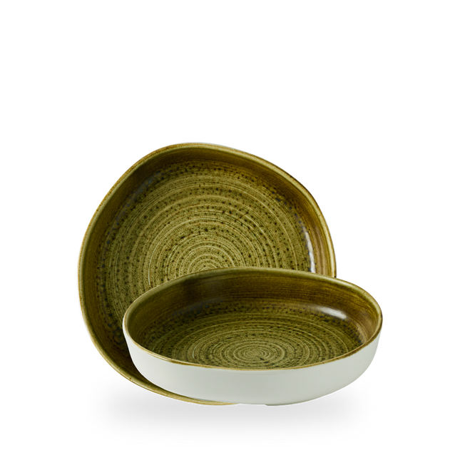 Churchill Stonecast Plume Olive organische kom met opstaande rand 23 cm