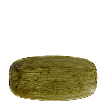 Plume Green Chefs Oblong Plate29.8x15.3cm 12/box