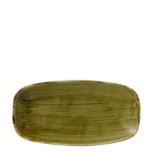 Plume Green Chefs Oblong Plate29.8x15.3cm 12/box